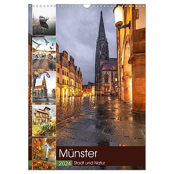 Münster - Stadt und Natur (Wandkalender 2024 DIN A3 hoch), CALVENDO Monatskalender, Gregor Herzog