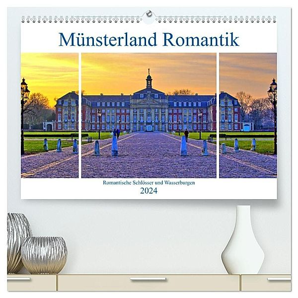Münsterland Romantik - Romantische Schlösser und Wasserburgen (hochwertiger Premium Wandkalender 2024 DIN A2 quer), Kunstdruck in Hochglanz, Paul Michalzik