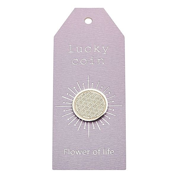 Münzen - lucky coin - Edelstahl - Blume des Lebens