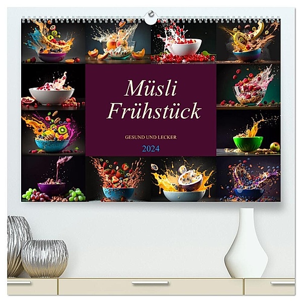 Müsli Frühstück (hochwertiger Premium Wandkalender 2024 DIN A2 quer), Kunstdruck in Hochglanz, Dirk Meutzner