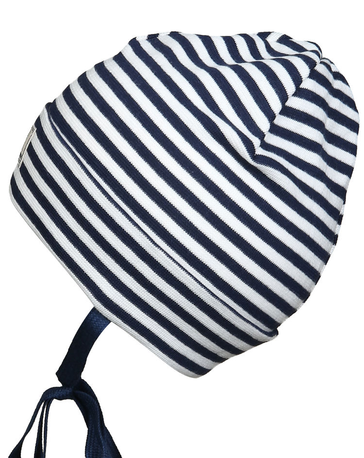 Mütze SCHLUPPER mit Seide gestreift in marine weiß kaufen