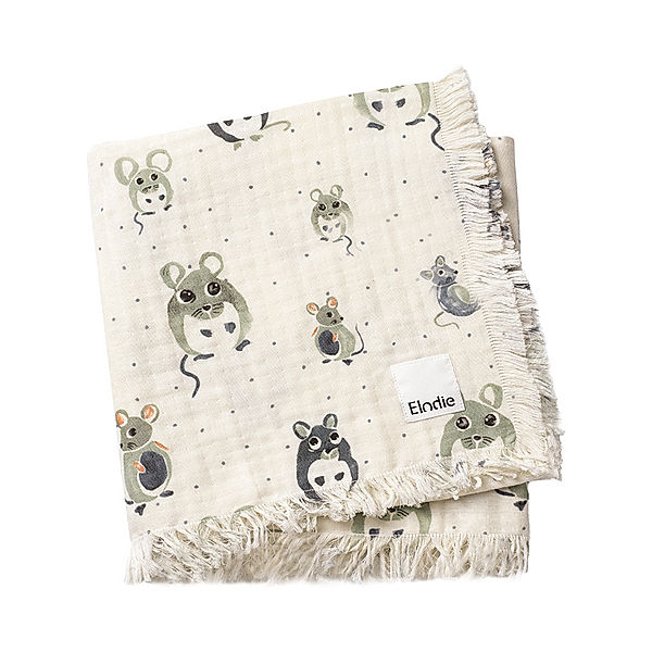 Elodie Details Mulldecke SOFT COTTON – FOREST MOUSE MAX (70x100) in weiß