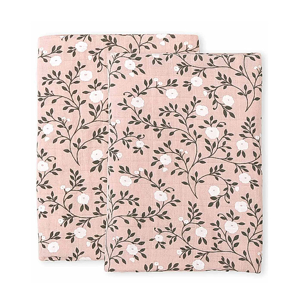 A Little Lovely Company Mulltuch BLOSSOM (60x60cm) 2er Pack in dusty pink
