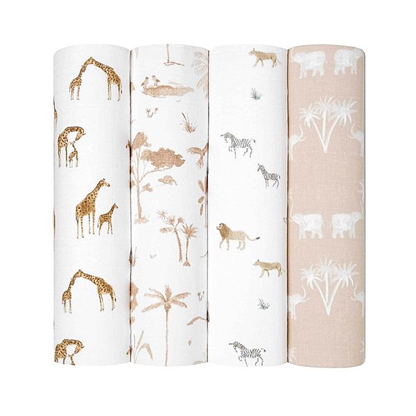 aden + anais Mulltuch SAFARI DREAM (120x120) 4er-Pack