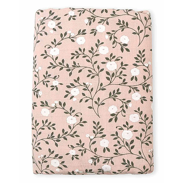 A Little Lovely Company Mulltuch XL BLOSSOM (120x120cm) in dusty pink