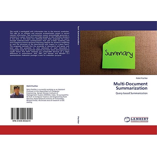 Multi-Document Summarization, Rohit Pachlor