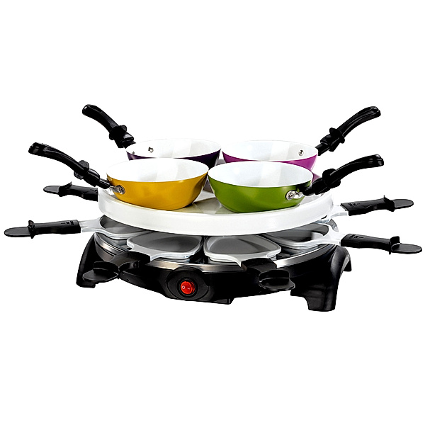 Multi-Raclette-Set, Keramik, 3 in 1