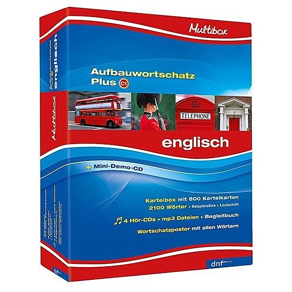 Multibox Aufbauwortschatz Plus, Englisch, m. 3 Audio-CD, m. 1 Audio, m. 1 Buch, m. 800 Karte, dnf-Verlag