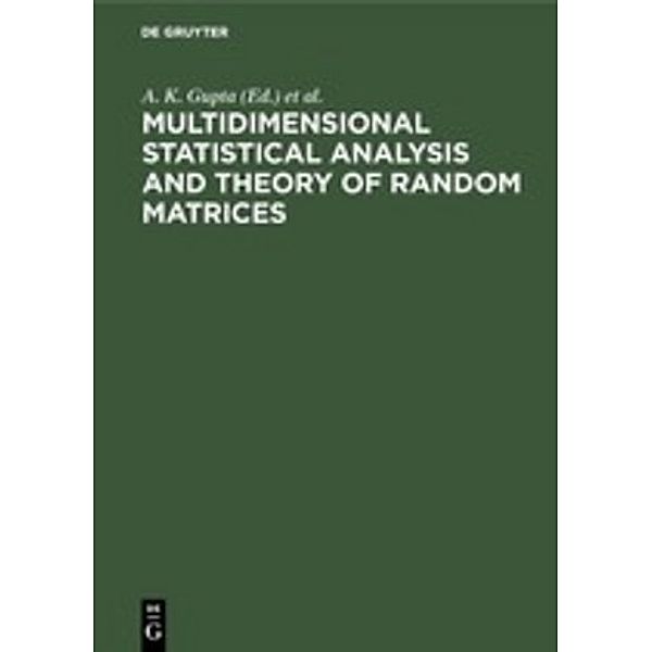 Multidimensional Statistical Analysis and Theory of Random Matrices