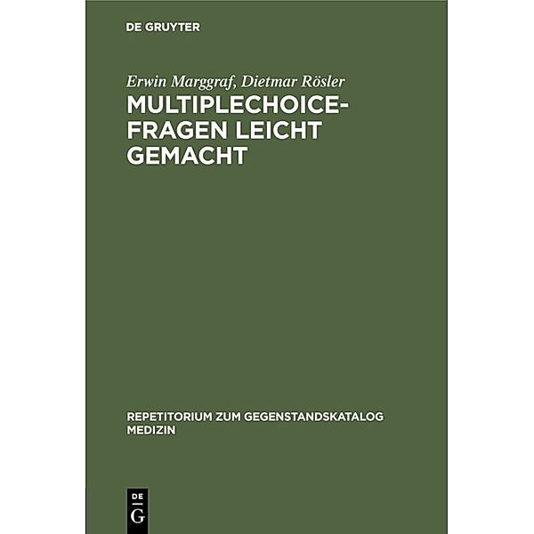 Multiplechoice-Fragen leicht gemacht, Erwin Marggraf, Dietmar Rösler