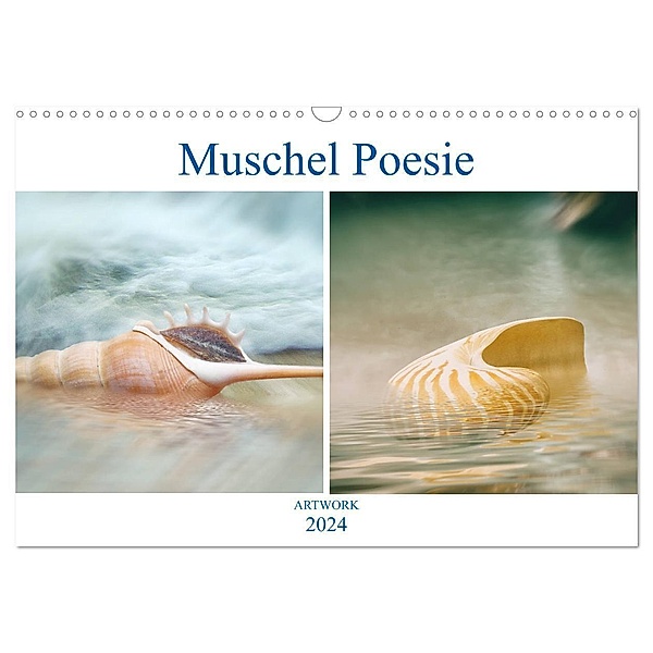 Muschel Poesie - ARTWORK (Wandkalender 2024 DIN A3 quer), CALVENDO Monatskalender, Liselotte Brunner-Klaus
