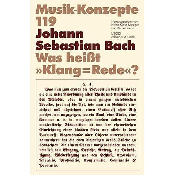 Musik-Konzepte (Neue Folge): 119 Johann Sebastian Bach, Manfred Peters