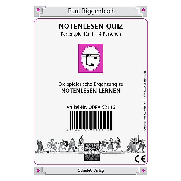 Odradec Musik lernen - 1a - Notenlesen Quiz (Kartenspiel), Paul Riggenbach