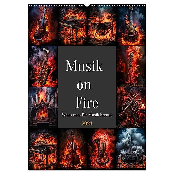Musik on Fire (Wandkalender 2024 DIN A2 hoch), CALVENDO Monatskalender, Steffen Gierok-Latniak