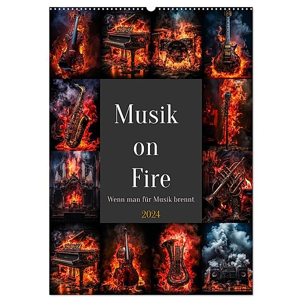 Musik on Fire (Wandkalender 2024 DIN A2 hoch), CALVENDO Monatskalender, Steffen Gierok-Latniak