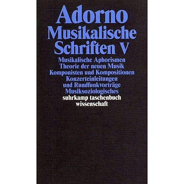 Musikalische Schriften.Tl.5, Theodor W. Adorno