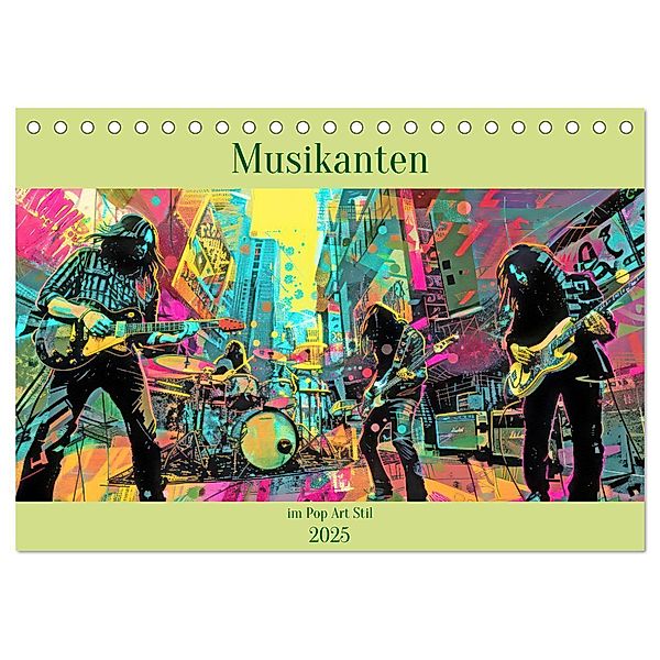 Musikanten im Pop-Art Stil (Tischkalender 2025 DIN A5 quer), CALVENDO Monatskalender, Calvendo, Liselotte Brunner-Klaus