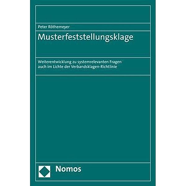 Musterfeststellungsklage, Peter Röthemeyer
