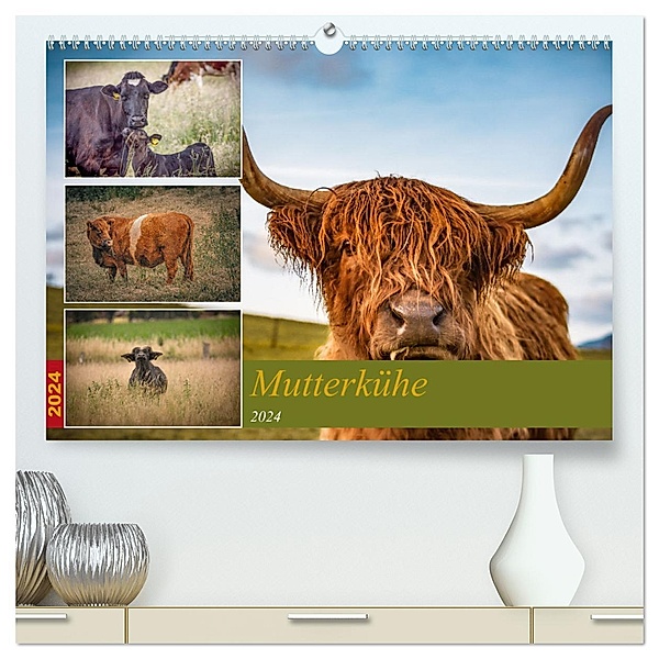 Mutterkühe (hochwertiger Premium Wandkalender 2024 DIN A2 quer), Kunstdruck in Hochglanz, Simon Witt