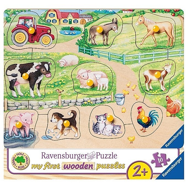 Ravensburger Verlag My first wooden puzzle  – Morgens auf dem Bauernhof 10-teilig