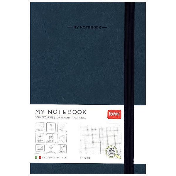 My Notebook - Medium Squared Petrol Blue