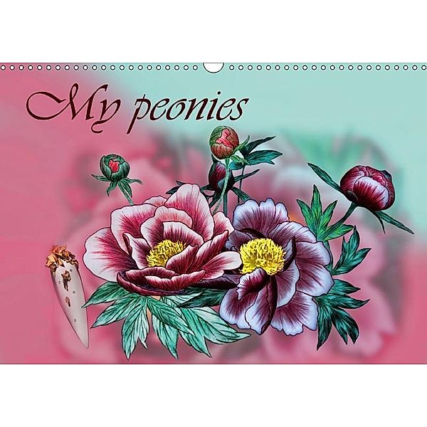 My peonies (Wall Calendar 2017 DIN A3 Landscape), Dusanka Djeric