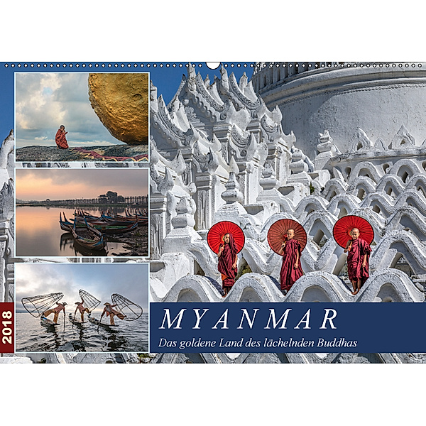 Myanmar, das goldene Land des lächelnden Buddhas (Wandkalender 2018 DIN A2 quer), Joana Kruse