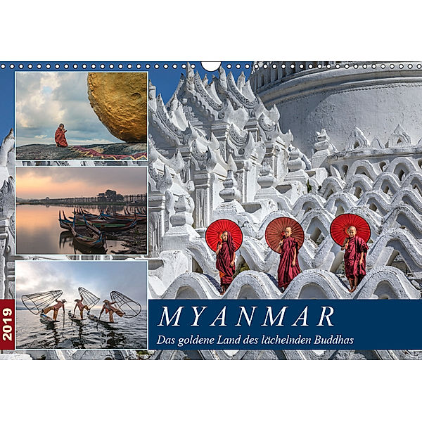 Myanmar, das goldene Land des lächelnden Buddhas (Wandkalender 2019 DIN A3 quer), Joana Kruse