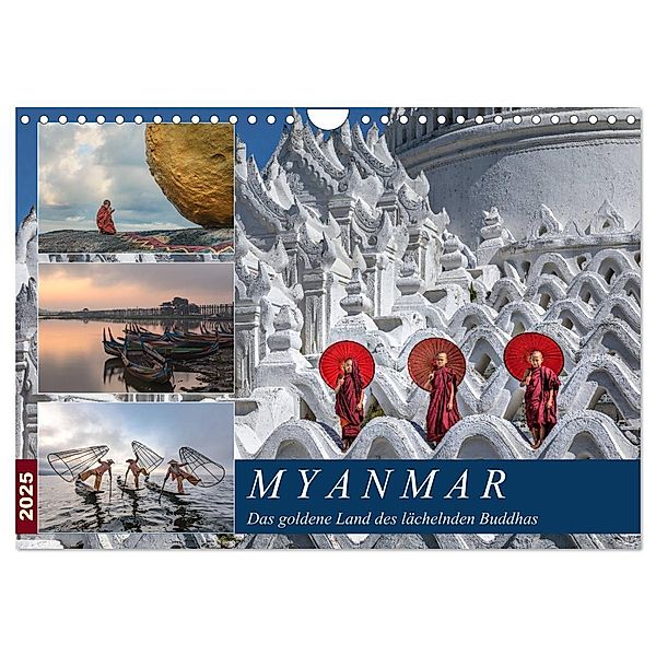 Myanmar, das goldene Land des lächelnden Buddhas (Wandkalender 2025 DIN A4 quer), CALVENDO Monatskalender, Calvendo, Joana Kruse