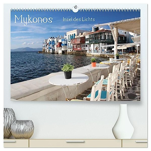 Mykonos - Insel des Lichts (hochwertiger Premium Wandkalender 2024 DIN A2 quer), Kunstdruck in Hochglanz, Hartwig Bambach