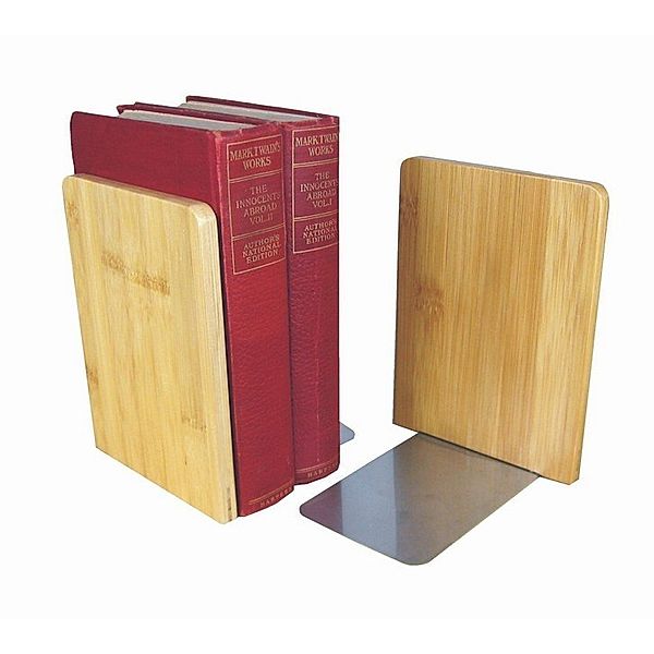 MyLibrary Buchstützen Bookends aus Holz - 2-teiliges Set
