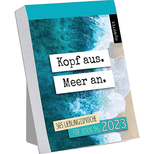 myNOTES Abreisskalender Kopf aus. Meer an.