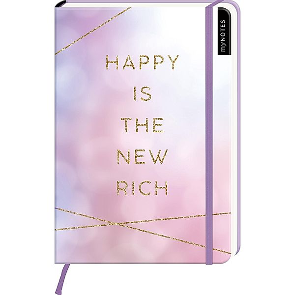 myNOTES Notizbuch A5: Happy is the new rich