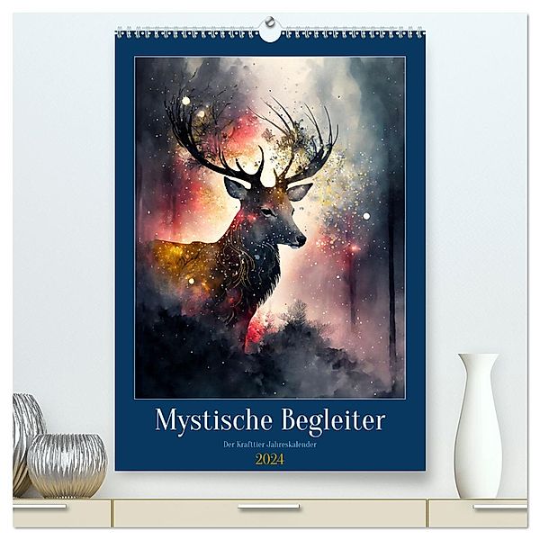 Mystische Begleiter (hochwertiger Premium Wandkalender 2024 DIN A2 hoch), Kunstdruck in Hochglanz, Calvendo, Motomi AI