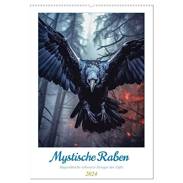 Mystische Raben (Wandkalender 2024 DIN A2 hoch), CALVENDO Monatskalender, Steffen Gierok-Latniak