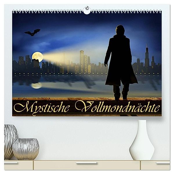 Mystische Vollmondnächte (hochwertiger Premium Wandkalender 2024 DIN A2 quer), Kunstdruck in Hochglanz, alias Mausopardia, Monika Jüngling