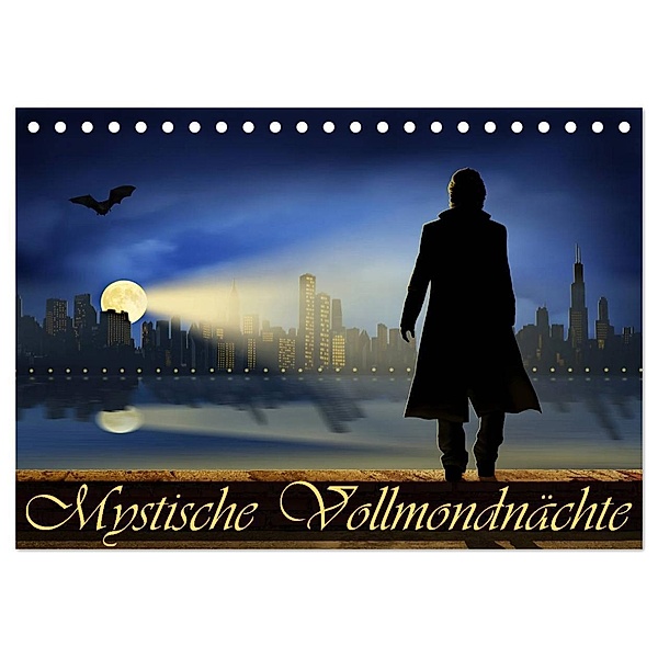 Mystische Vollmondnächte (Tischkalender 2024 DIN A5 quer), CALVENDO Monatskalender, alias Mausopardia, Monika Jüngling