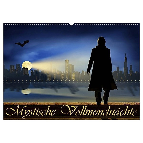 Mystische Vollmondnächte (Wandkalender 2024 DIN A2 quer), CALVENDO Monatskalender, alias Mausopardia, Monika Jüngling