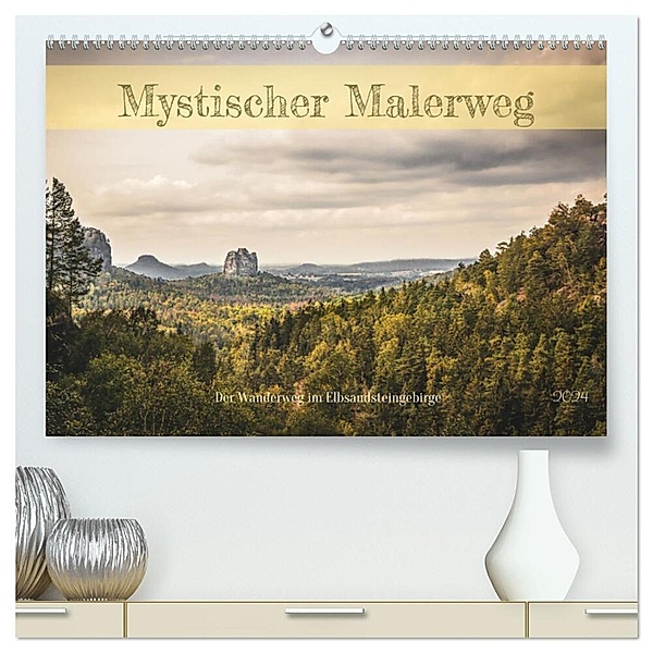 Mystischer Malerweg (hochwertiger Premium Wandkalender 2024 DIN A2 quer), Kunstdruck in Hochglanz, Tom-Pic-Art