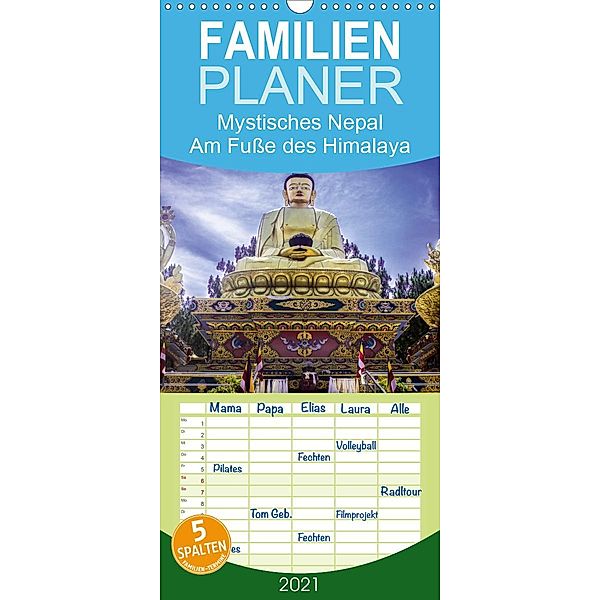 Mystisches Nepal - Am Fuße des Himalaya - Familienplaner hoch (Wandkalender 2021 , 21 cm x 45 cm, hoch), Christian Lama