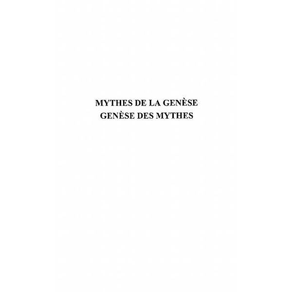 Mythes de la genese genese desmythes / Hors-collection, Antonio Abad