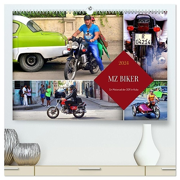 MZ BIKER - Ein Motorrad der DDR in Kuba (hochwertiger Premium Wandkalender 2024 DIN A2 quer), Kunstdruck in Hochglanz, Henning von Löwis of Menar