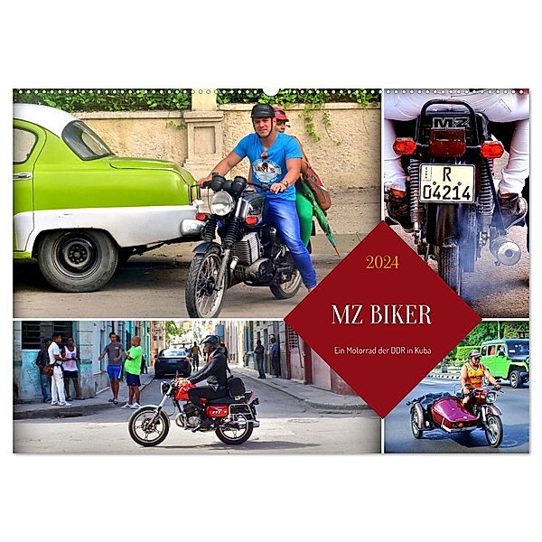 MZ BIKER - Ein Motorrad der DDR in Kuba (Wandkalender 2024 DIN A2 quer), CALVENDO Monatskalender, Henning von Löwis of Menar