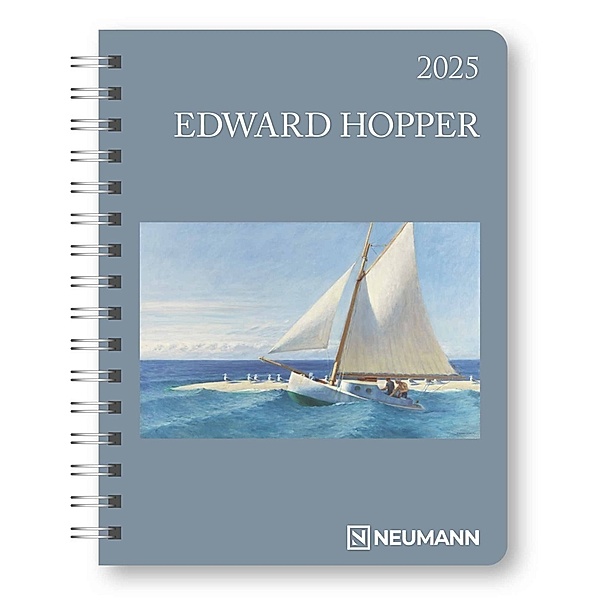 N NEUMANNVERLAGE - Edward Hopper 2025 Diary, 16,5x21,6cm, Taschenkalender mit zwölf Bildseiten und Notizseiten, herausnehmbaren Planer, Jahres- und Monatsübersicht und internationales Kalendarium