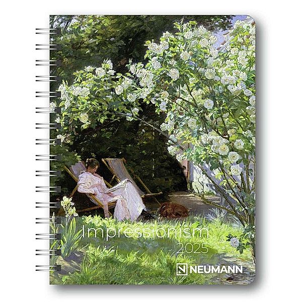 N NEUMANNVERLAGE - Impressionism 2025 Diary, 16,5x21,6cm, Taschenkalender mit zwölf Bildseiten und Notizseiten, herausnehmbaren Planer, Jahres- und Monatsübersicht und internationales Kalendarium