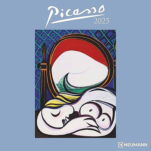 N NEUMANNVERLAGE - Picasso 2025 Broschürenkalender, 30x30cm, Wandkalender mit Abbildungen von Picasso, Mondphasen, viel Platz für Notizen und internationale Feiertage/Kalendarium