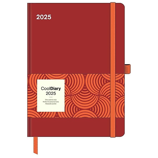 N NEUMANNVERLAGE - Rust 2025 Cool Diary, 16x22cm, Wochenkalender mit Banderole und Lesebändchen, Tasche für Visitenkarte, Jahres- und Monatsübersicht, Mondphasen und internationales Kalendarium