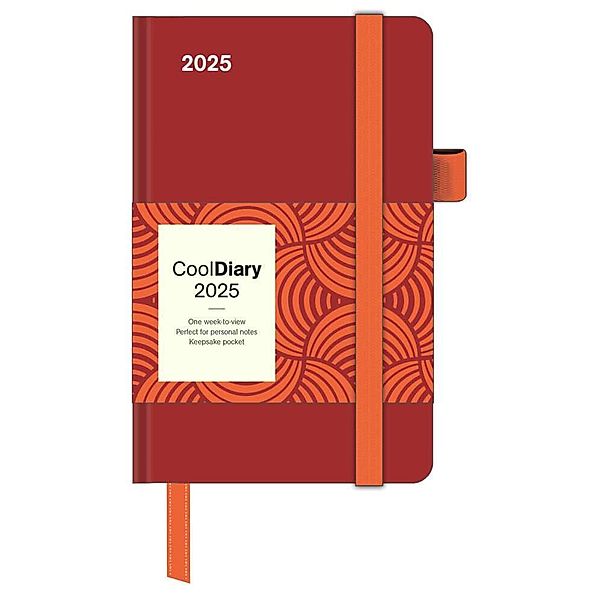 N NEUMANNVERLAGE - Rust 2025 Cool Diary, 9x14cm, Wochenkalender mit Banderole und Lesebändchen, Tasche für Visitenkarte, Jahres- und Monatsübersicht, Mondphasen und internationales Kalendarium