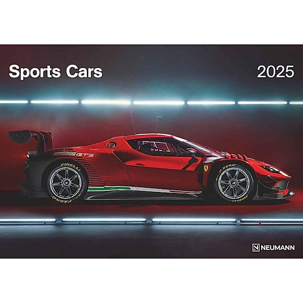 N NEUMANNVERLAGE - Sports Cars 2025 Wandkalender, 45x48cm, Kalender mit Abbildungen von hochleistungs-Autos, Speed Cars, Mondphasen,  Spiralbindung und internationales Kalendarium