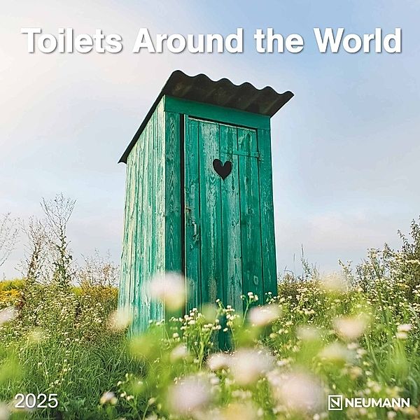 N NEUMANNVERLAGE - Toilets Around the World 2025 Broschürenkalender, 30x30cm, Wandkalender mit künstlerischen Abbildungen, Mondphasen, viel Platz für Notizen und internationale Feiertage/Kalendarium